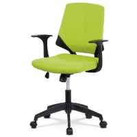 Juniorská kancelářská židle, potah zelenožlutá látka, černý plast, houpací mecha KA-R204 GRN